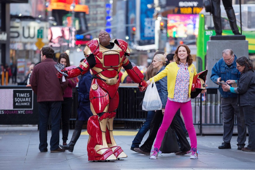 UNBREAKABLE KIMMY SCHMIDT, from left: Tituss Burgess, Ellie Kemper, Season 1, aired March 6, 2015. photo: Eric Liebowitz / Netflix / Courtesy: Everett Collection Netflix/Courtesy Everett Collection AC ...