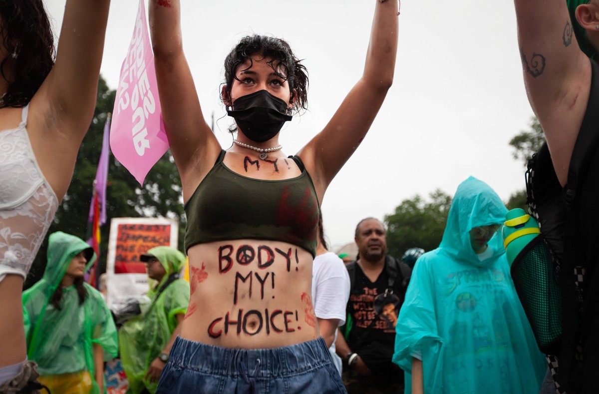 &quot;My body, my choice&quot;, zu deutsch: &quot;Mein Körper, meine Entscheidung&quot;, soll verdeutlichen, dass es die Entscheidung der schwangeren Person sein sollte, ob sie einen Schwangerschaftsa ...