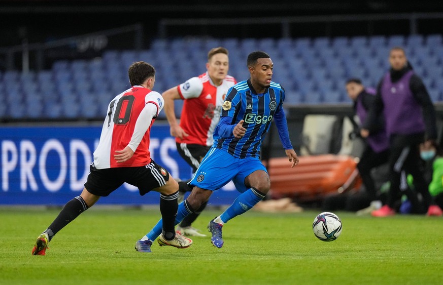 ROTTERDAM , 19-12-2021, Het Kasteel Stadion , Dutch Eredivisie Football season 2021 / 2022 . between Feyenoord and Ajax , Ajax player Ryan Gravenberch Feyenoord - Ajax PUBLICATIONxNOTxINxNED x14798337 ...