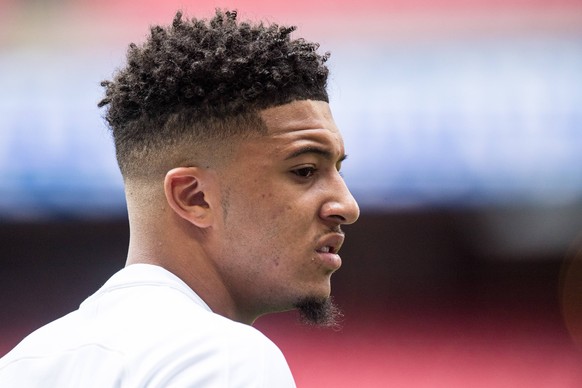 LONDON, ENGLAND - SEPTEMBER 07: Jadon Sancho of England looks on during the UEFA EURO, EM, Europameisterschaft,Fussball 2020 qualifier match between England and Bulgaria at Wembley Stadium on Septembe ...