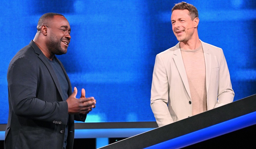ARD/NDR GEFRAGT - GEJAGT, &quot;Quiz-Marathon mit Alexander Bommes&quot;, am Samstag (07.09.24) um 20:15 Uhr im ERSTEN.
Moderator Alexander Bommes mit Nelson Müller
© NDR/Uwe Ernst, honorarfrei - Verw ...