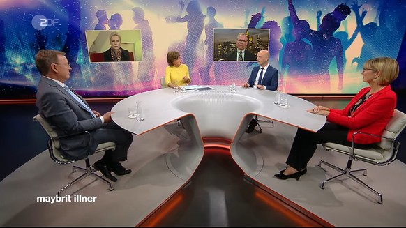 Illner in der Diskussion mit Virologe Schmidt-Chanasit.