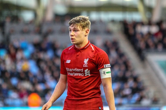 Paul Glatzel Liverpool FC during the FA Youth Cup FINAL match between Manchester City U18 and Liverpool U18 at Academy Stadium, Manchester, United Kingdom on 25 April 2019. PUBLICATIONxNOTxINxUK Copyr ...
