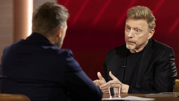 HANDOUT - 20.12.2022, -: Ex-Tennisstar Boris Becker beantwortet die Fragen von Moderator Steven Gätjen in einem Exklusiv-Interview, das in der Sendung «Sat.1 Spezial. Boris Becker» am Dienstag, 20.12. ...