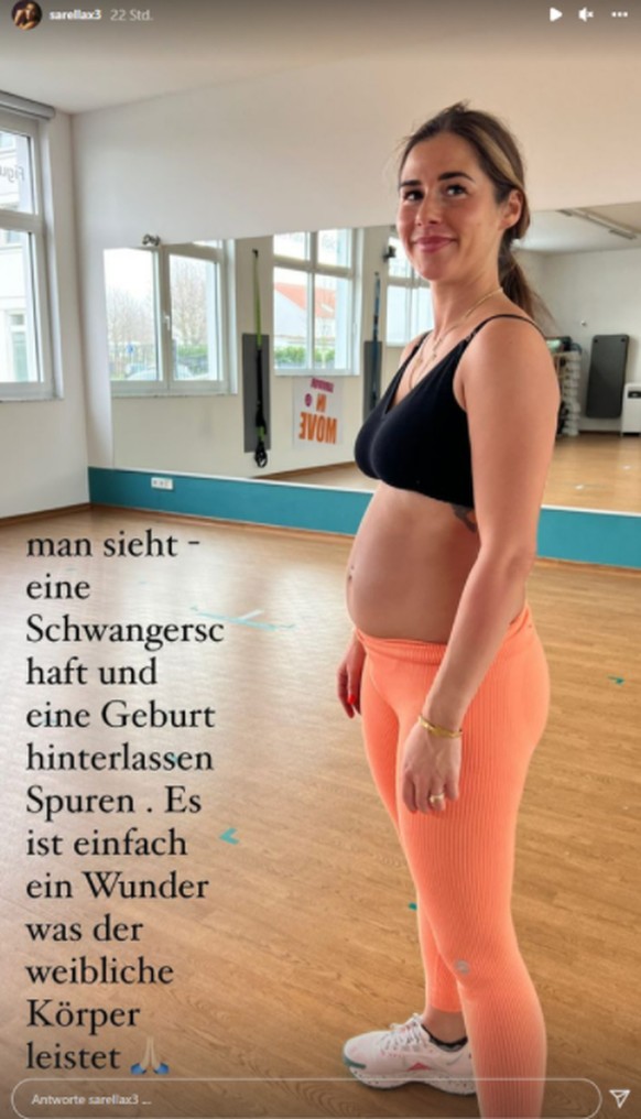 Sarah Engels zeigt kurz nach der Geburt ihrer Tochter ihren After-Baby-Body.