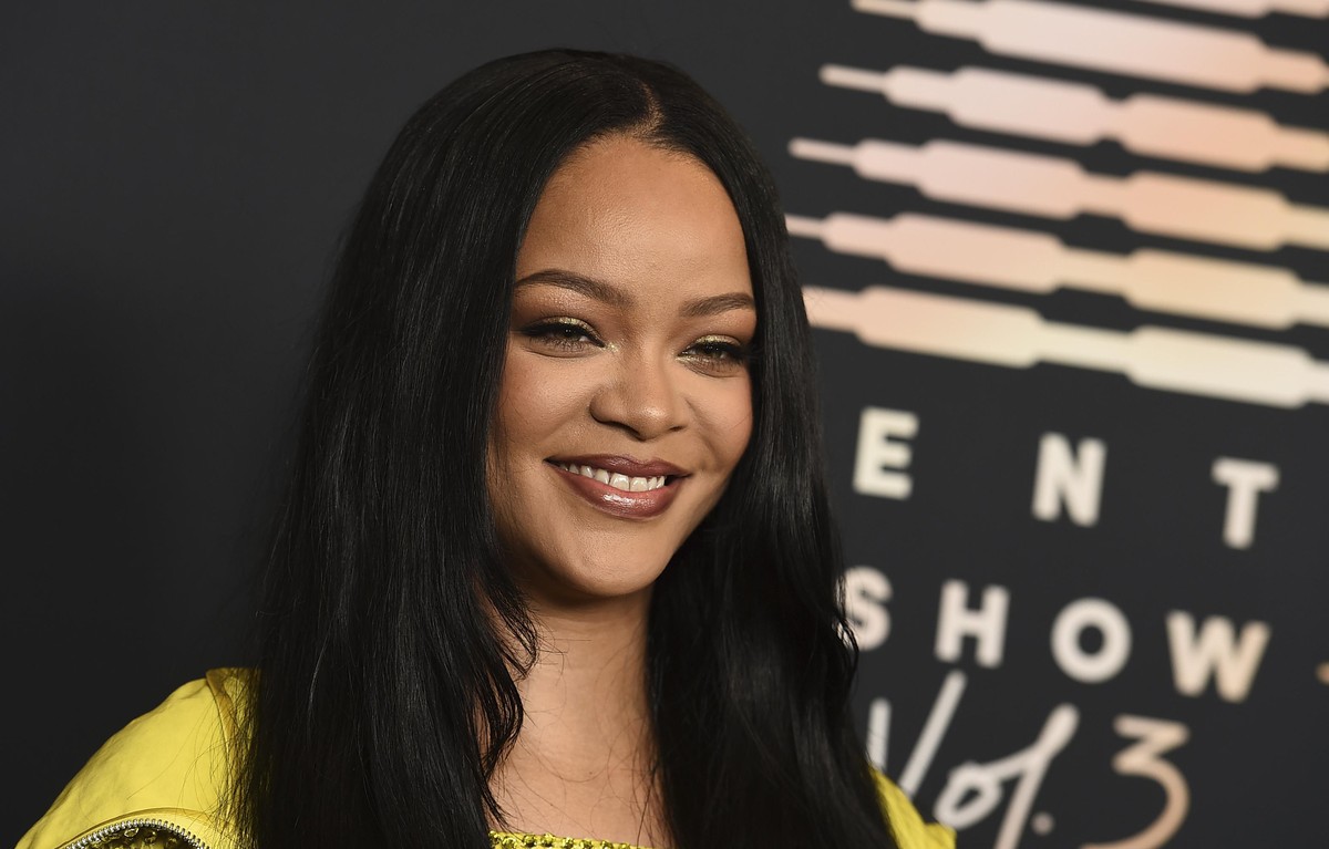 FILE - Rihanna attends an event for her lingerie line Savage X Fenty at the Westin Bonaventure Hotel in Los Angeles on on Aug. 28, 2021. Rihanna is backing her belief that climate change is a social j ...