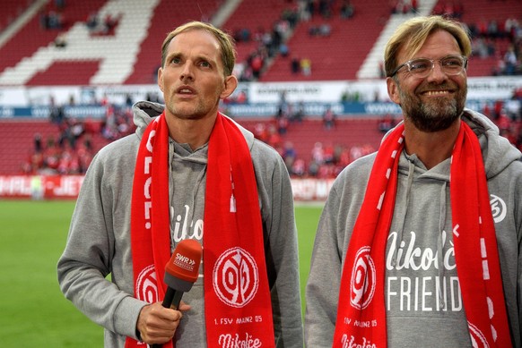 02.09.2017, xfux, Fussball, Abschiedsspiel Nikolce Noveski, Team Mainz 05 - Team Nikolce, emspor emonline, v.l. Trainer Thomas Tuchel (Team Nikolce), Trainer Juergen Klopp (Team Mainz 05) Mainz

02  ...