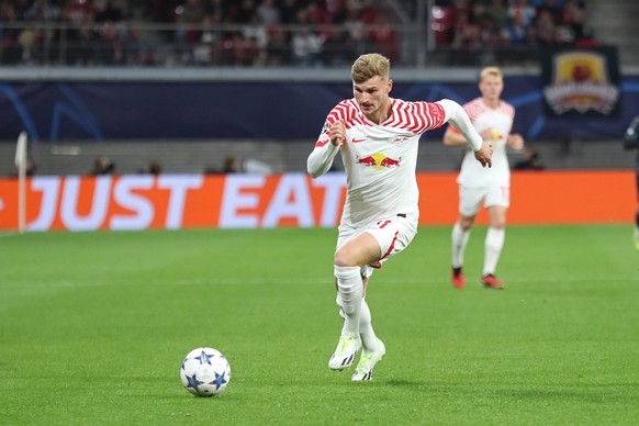 Champions League: RB Leipzig vs. Manchester City, 04.10.23 Timo Werner 11, RB Leipzig Fussball, UEFA Champions League, Saison 2023/ 2024: RB Leipzig vs. Manchester City am 04.10.23 in der Red Bull Are ...