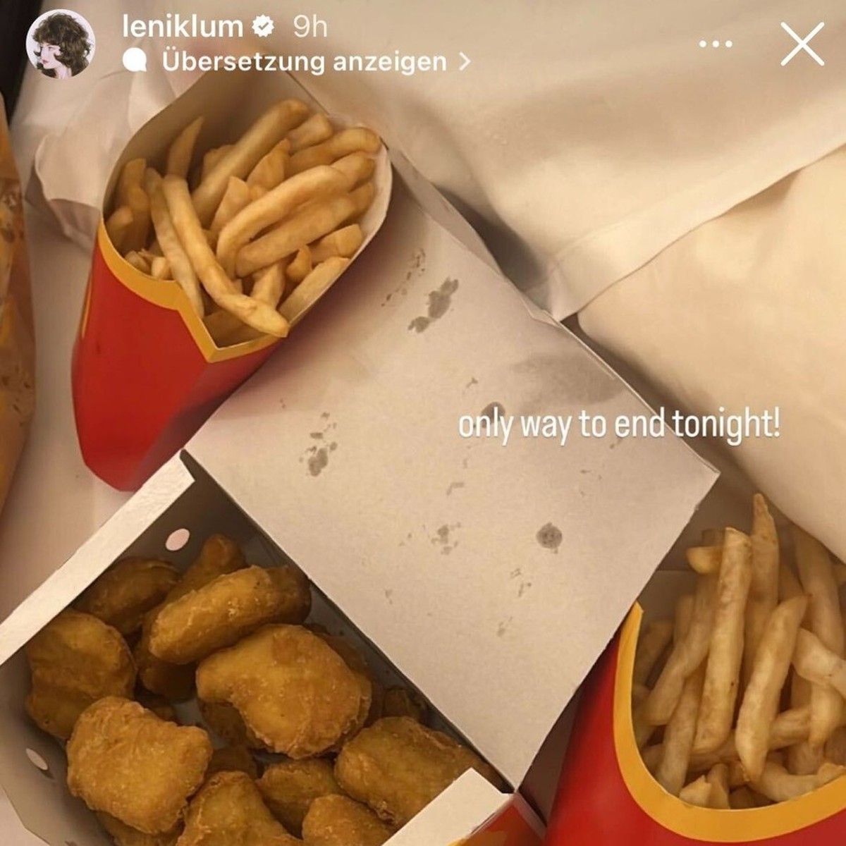 Für Leni Klum gab es nach dem Topmodel-Finale Fastfood zu essen.