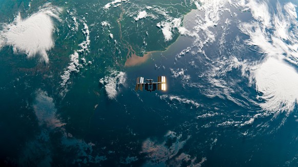 Gewaltiger Anblick: Die ISS über dem Amazonas.