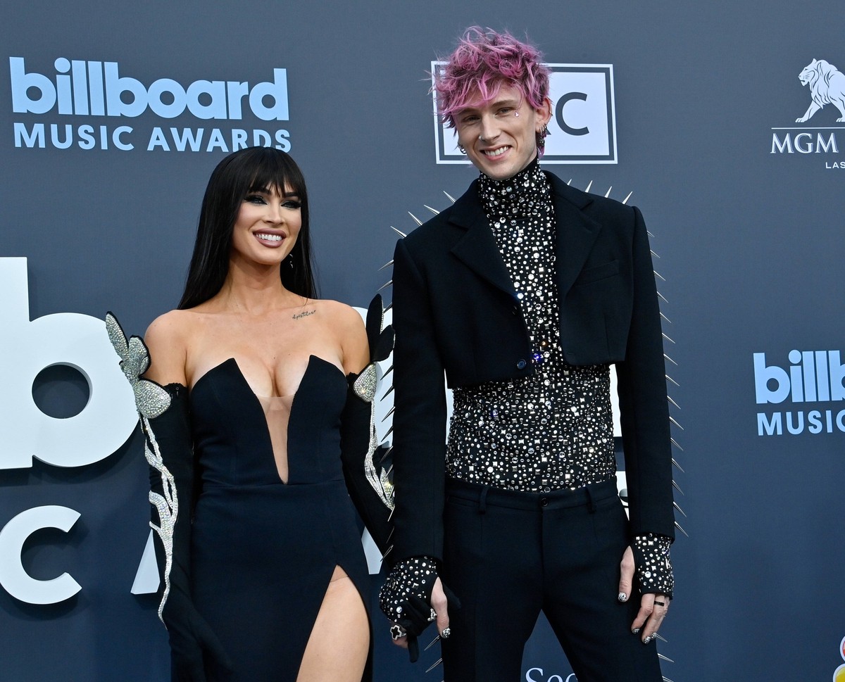 Megan Fox and Machine Gun Kelly attend the annual Billboard Music Awards held at the MGM Grand Garden Arena in Las Vegas, Nevada on May 15, 2022. PUBLICATIONxINxGERxSUIxAUTxHUNxONLY LAV202205150490 JI ...