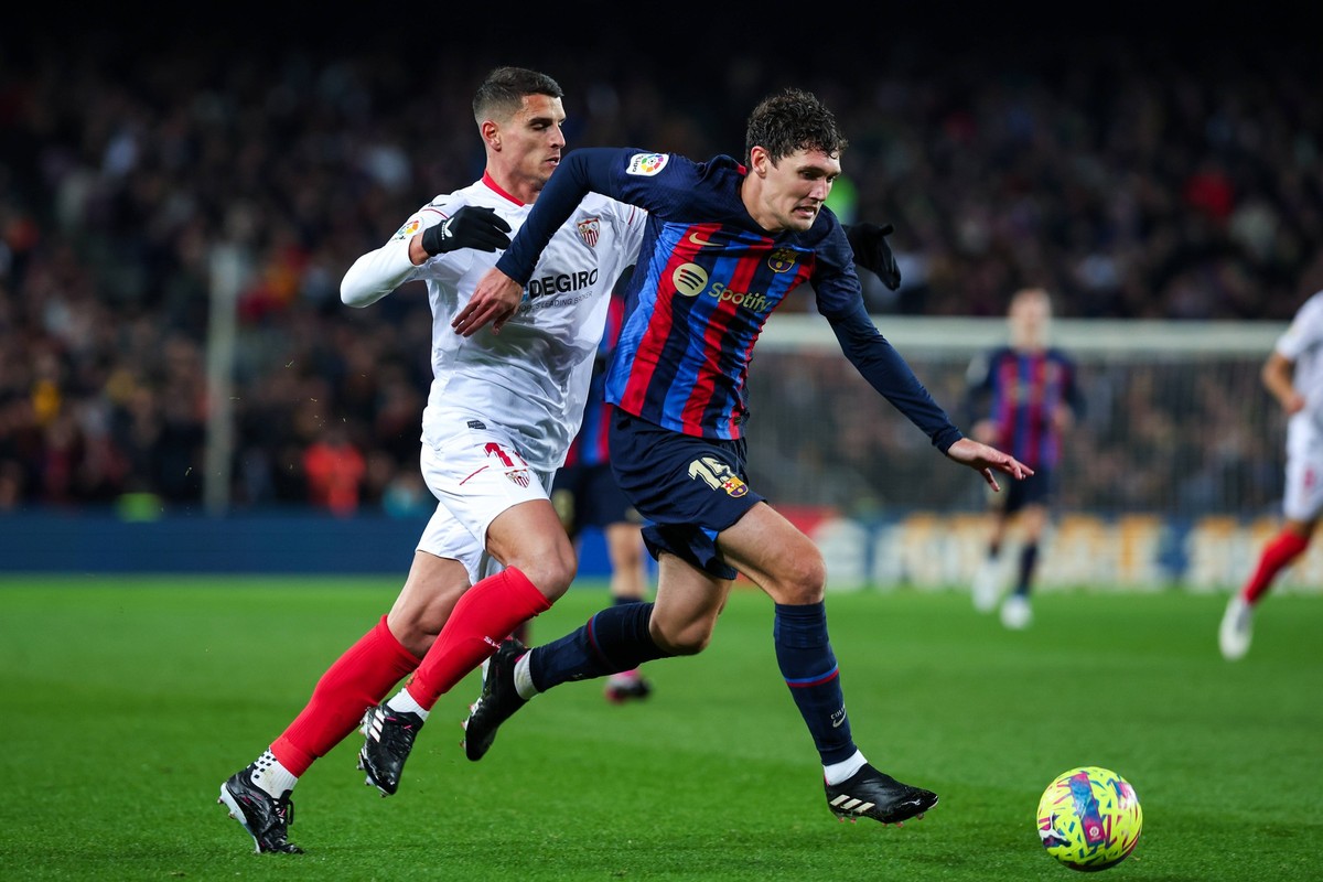 February 5, 2023, Barcelona, Spain: Andreas Christensen of FC Barcelona, Barca in action during the Liga match between FC Barcelona and Sevilla FC at Spotify Camp Nou in Barcelona, Spain. Barcelona Sp ...