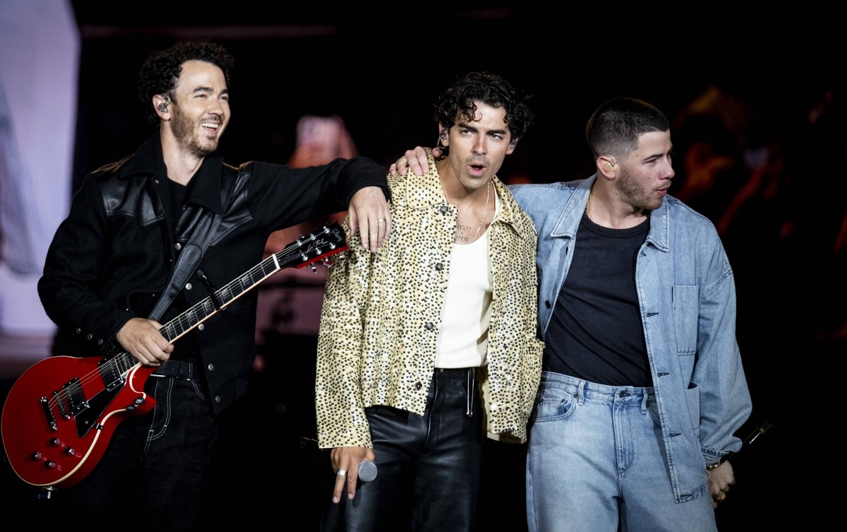 Jonas Brothers At Rock In Rio Lisbon 2024 The Jonas Brothers are performing on stage at Rock In Rio Lisbon, in Lisbon, Portugal, on June 22, 2024. Rock in Rio is back in Portugal for two weekends, Jun ...