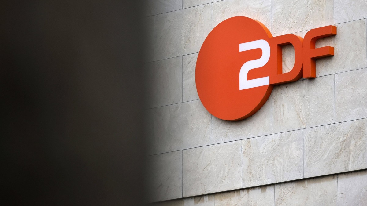 Das Logo des TV-Sender ZDF am Landesstudio D