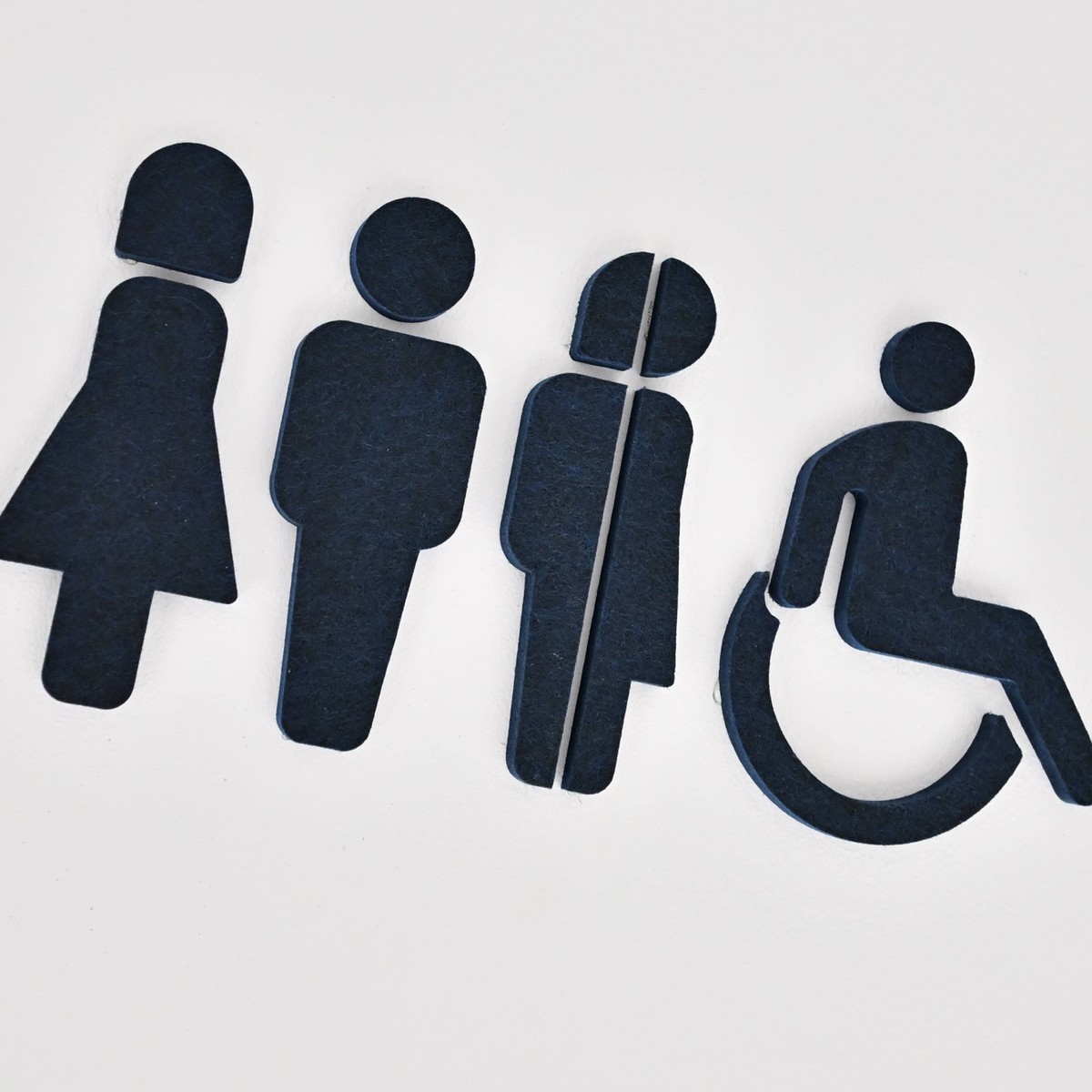 Modernes Toiletten-Piktogramm. Hinweis zur Toilette , hier auch mit dem Piktogramm f