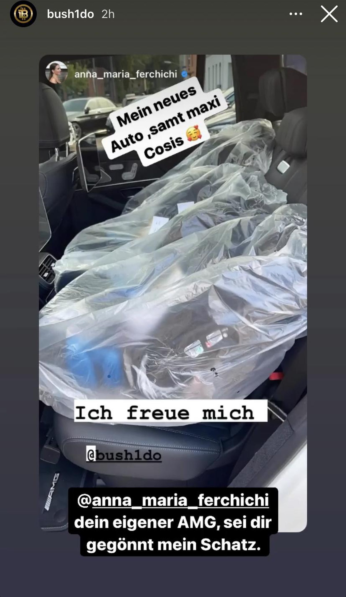 Bushido postete Anna-Marias Beitrag auch in seiner Instagram-Story.
