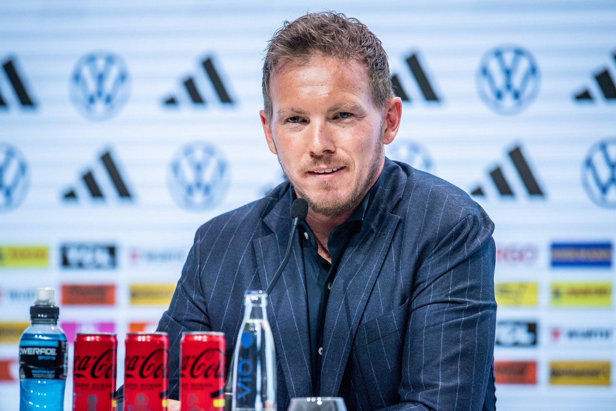 Pressekonferenz Deutsche Nationalmannschaf Berlin, 16.05.2024 Julian Nagelsmann Trainer Deutschland Pressekonferenz Deutsche Nationalmannschaft, DRIVE Volkswagen Group Forum, Berlin 16.05.2024 *** Pre ...