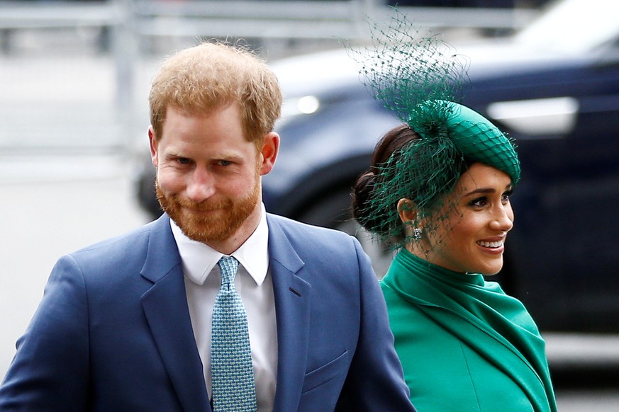 FILE PHOTO: Britain's Prince Harry and Meghan, Duchess of Sussex, arrive for the annual Commonwealth Service at Westminster Abbey in London, Britain, March 9, 2020. REUTERS/Henry Nicholls/File Photo