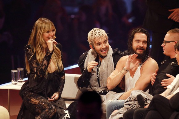 Heidi Klum, Bill Kaulitz und Tom Kaulitz in der TV Show Germany s Next Topmodel by Heidi Klum 2019 im ISS Dome. Düsseldorf, 23.05.2019 *** Heidi Klum, Bill Kaulitz and Tom Kaulitz in the TV Show Germa ...