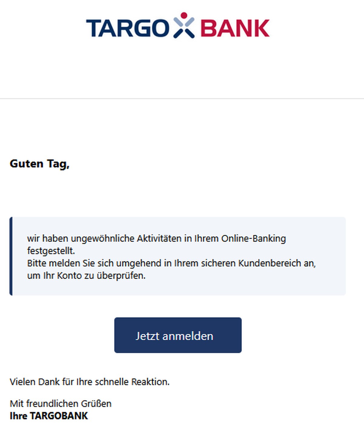Targobank-Kunden müssen sich vor dieser Mail in Acht nehmen.