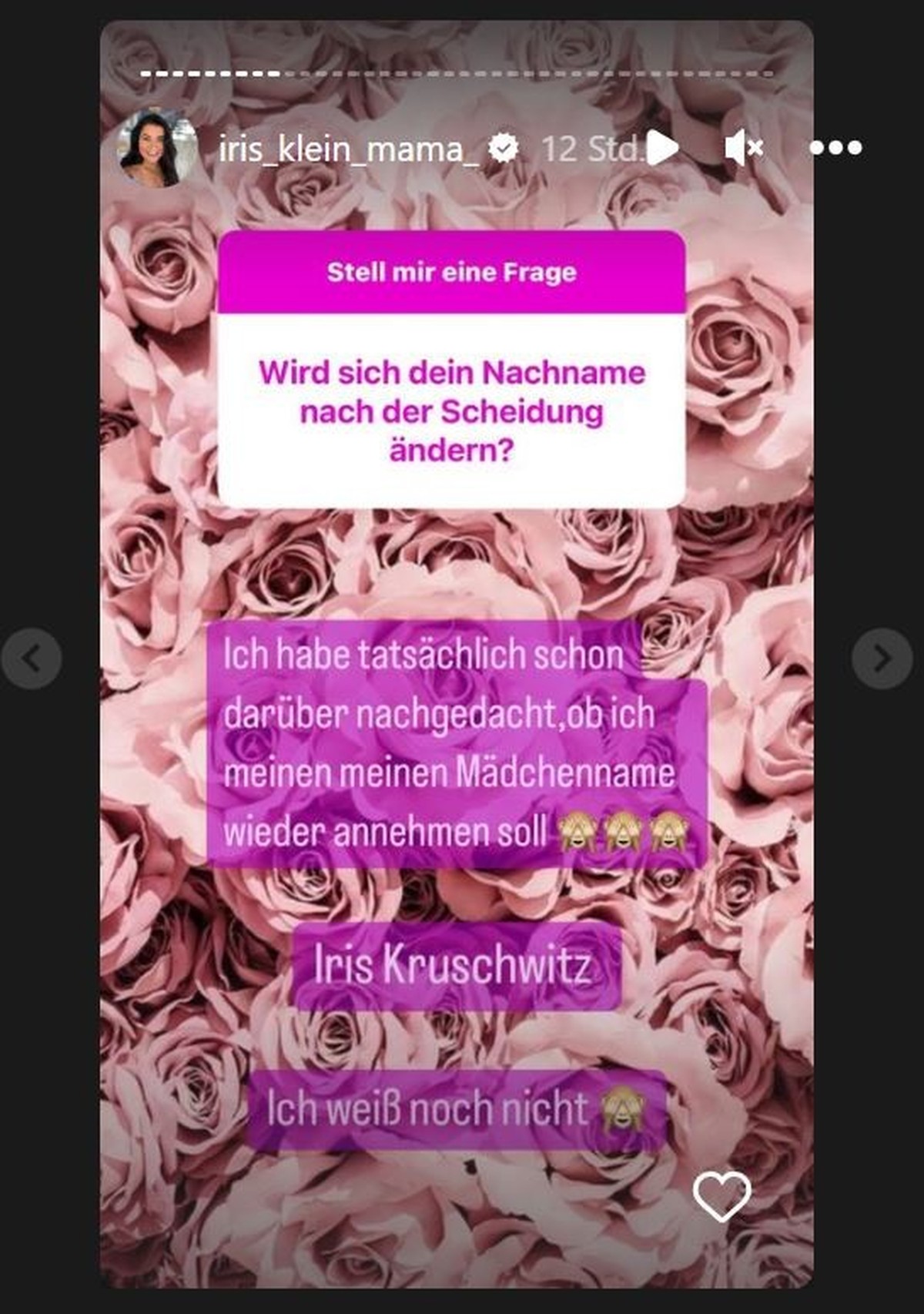 Iris Klein auf Instagram
