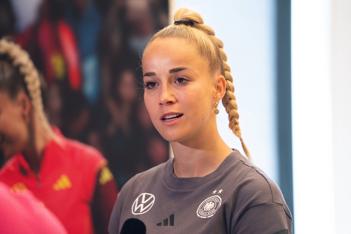 Media Day, DFB Frauen Nationalmannschaft, 22.06.2025 Giulia Gwinn Deutschland, 7 Media Day, DFB Frauen Nationalmannschaft, Adidas World of Sports, Herzogenaurach, 22.06.2025 *** Media Day, DFB Womens ...