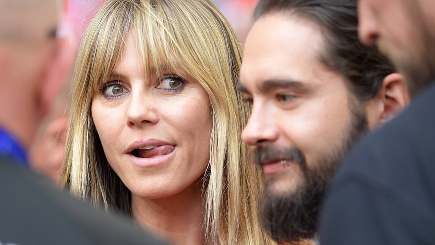 18.05.2019, xemx, Fussball 1.Bundesliga, FC Bayern Muenchen - Eintracht Frankfurt emspor, v.l. Heidi Klum und Tom Kaulitz (DFL/DFB REGULATIONS PROHIBIT ANY USE OF PHOTOGRAPHS as IMAGE SEQUENCES and/or ...