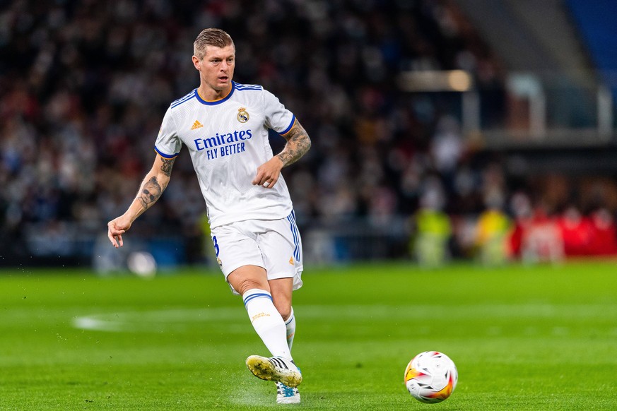 211128 Toni Kroos of Real Madrid during the La Liga football match between Real Madrid and Sevilla on November 28, 2021 in Madrid. Photo: Mathias Bergeld / BILDBYRAN / kod MB / MB0275 fotboll football ...