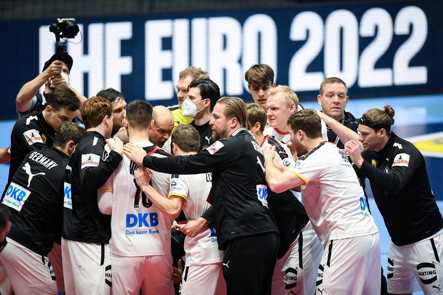 Die deutsche Handball-Nationalmannschaft während des EM-Spiels gegen Spanien