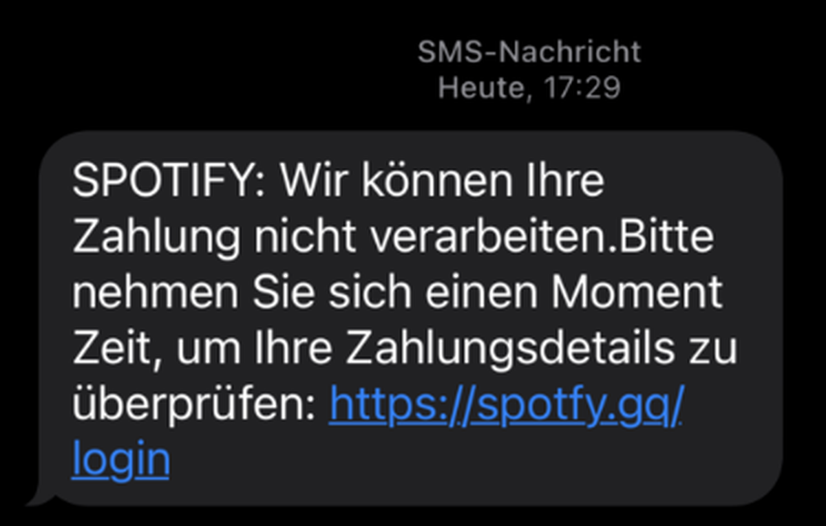 So oder so ähnlich sehen die gefälschten Betrugs-Nachrichten aus.
