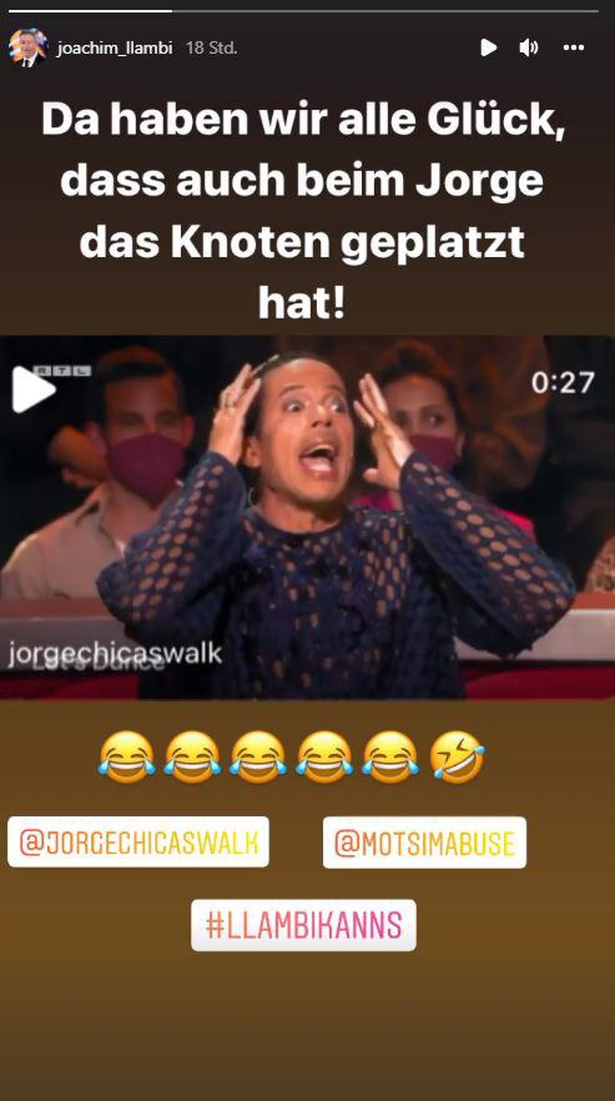 Joachim Llambi erlaubte sich einen Scherz auf Kosten von Jorge González.