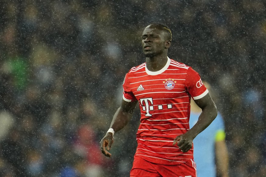 Bayern&#039;s Sadio Mane runs during the Champions League quarterfinal, first leg, soccer match between Manchester City and Bayern Munich at the Etihad stadium in Manchester, England, Tuesday, April 1 ...