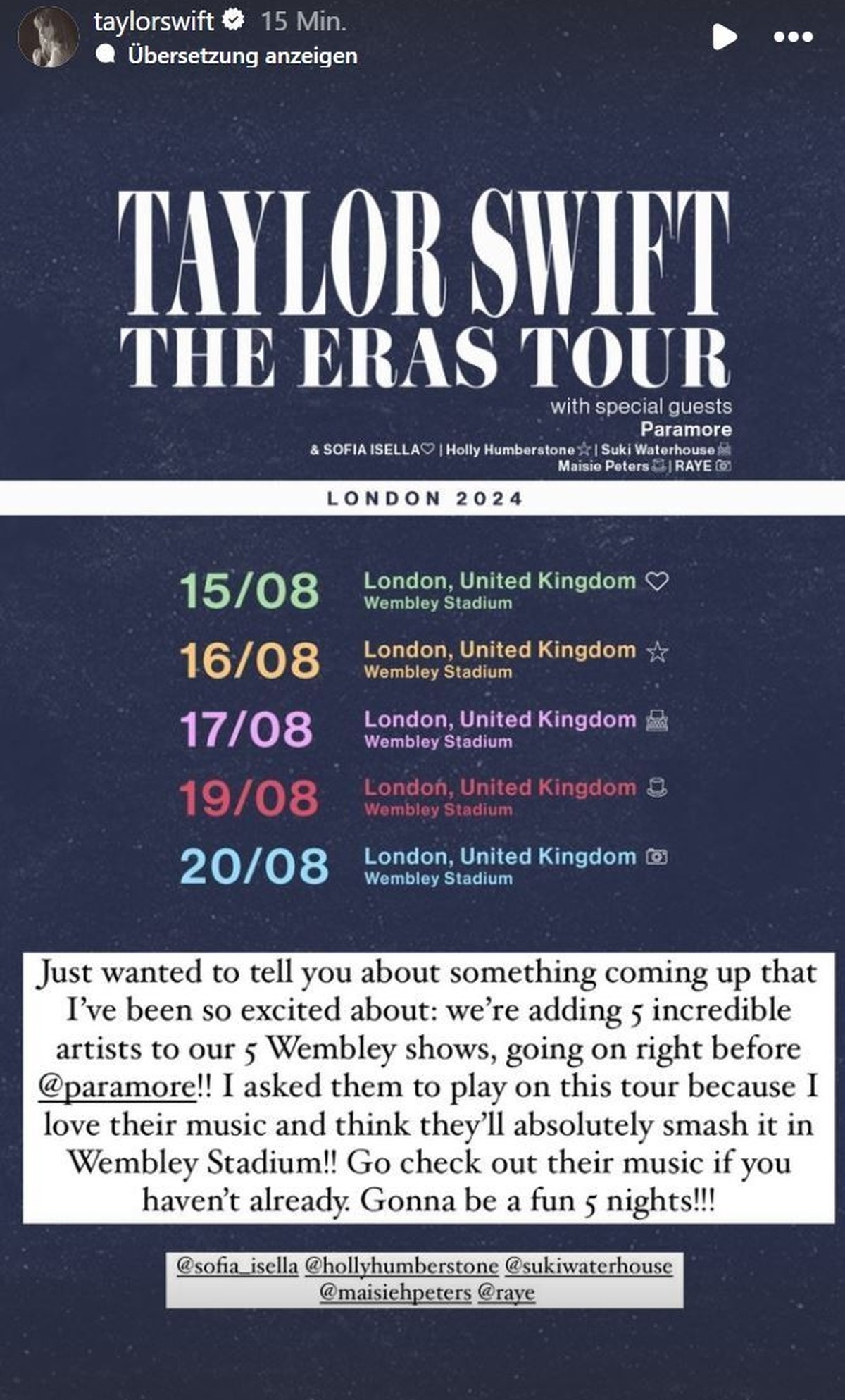 Taylor Swift überrascht ihre Fans mit einer besonderen Neuerung für ihre London-Auftritte.