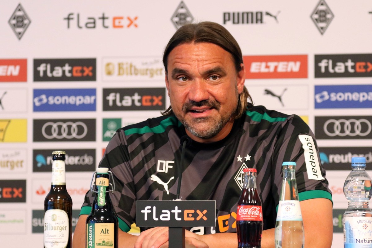 11.08.2022, M�nchengladbach, GER, Fussball, Herren, BL, Saison 2022/2023, Borussia Moenchengladbach Pressekonferenz FC Schalke 04 vs. Bor. M�nchengladbach Trainer Daniel Farke Gladbach M�nchengladbach ...