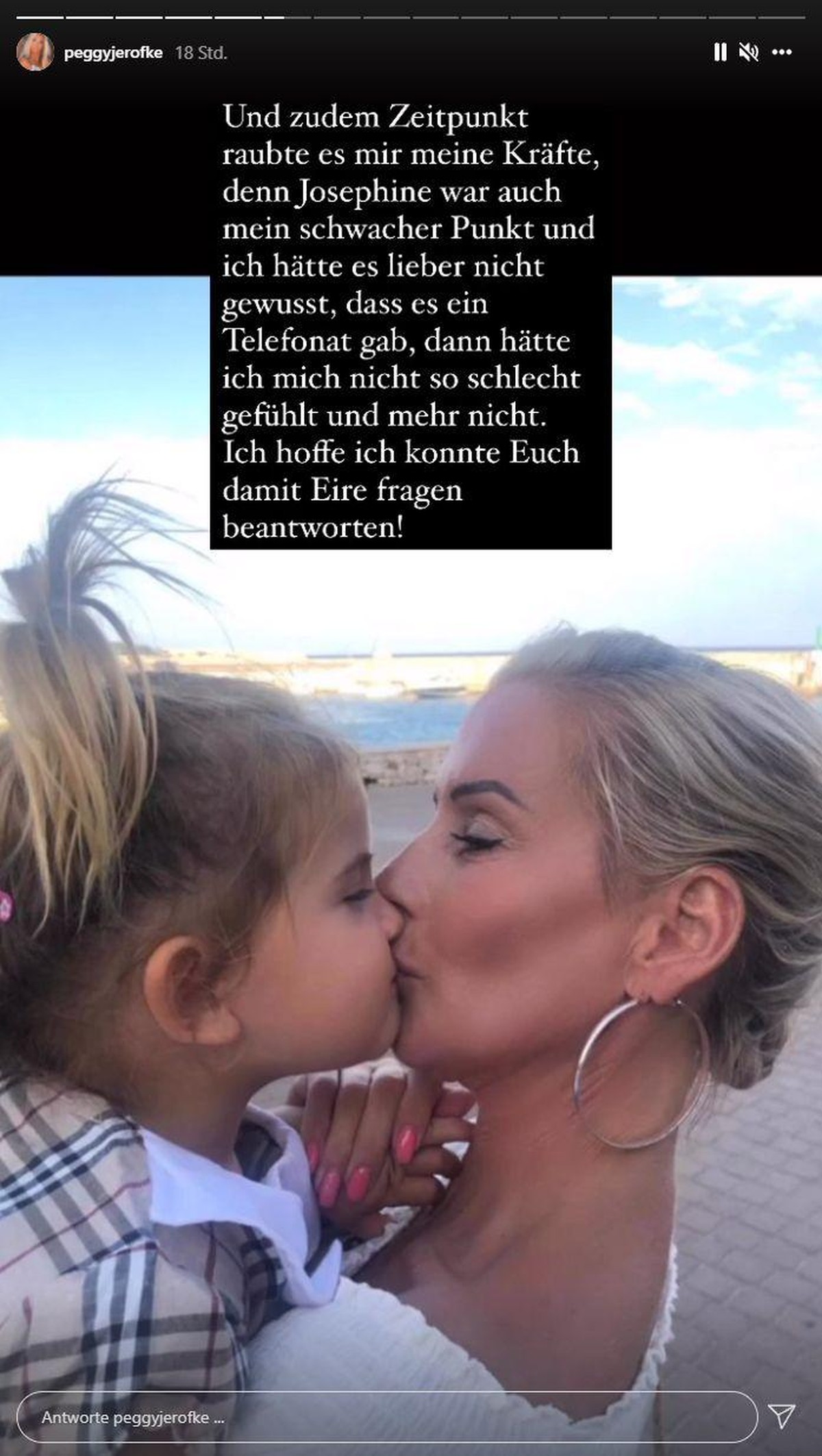 Peggy Jerofke postet ein Bild mit ihrer Tochter bei Instagram.