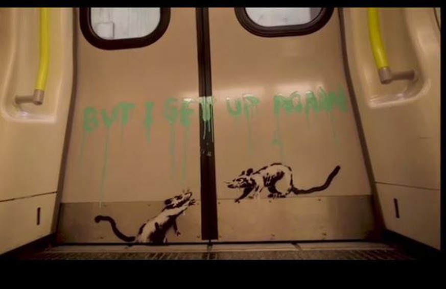 Die Ratten von Banksy auf einer U-Bahn-Tür