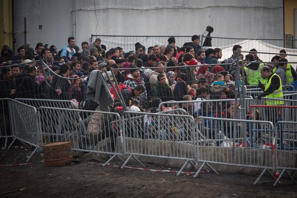 Flüchtlinge am Grenzübergang Sentilj -Spielfeld Flüchtlinge am Grenzübergang Sentilj -Spielfeld (Slowenien - Österreich). Geflüchtete, die von slowenischen -Sicherheitskräften in das sogenannte Nieman ...