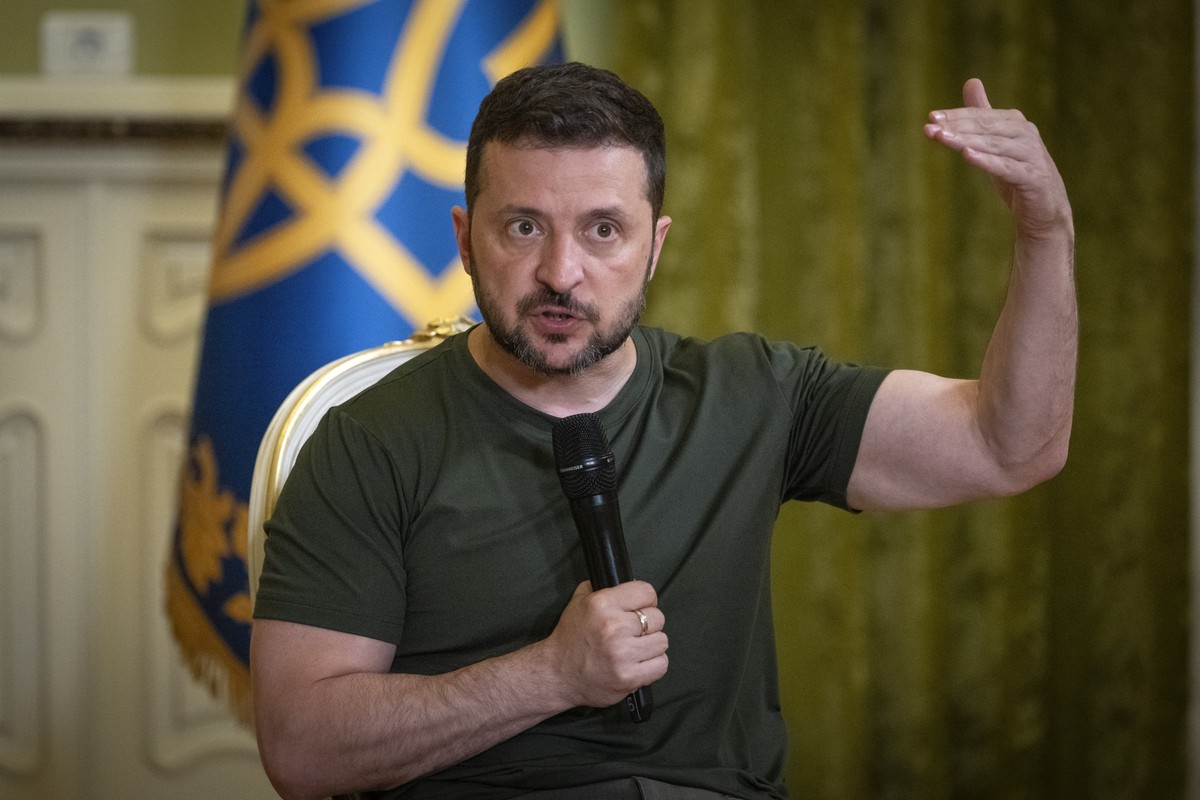 ARCHIV - 15.07.2024, Ukraine, Kiew: Wolodymyr Selenskyj, Präsident der Ukraine, spricht während einer Pressekonferenz. (zu dpa: «Selenskyj: Bereiten uns schon jetzt auf Winter vor») Foto: Efrem Lukats ...