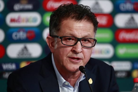 Mexico s national soccer team coach, Colombian Juan Carlos Osorio, delivers a press conference PK Pressekonferenz in Mexico City, Mexico, 14 May 2018. Osorio announced Rafa Marquez and other 16 player ...