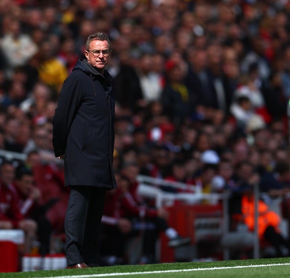 April 23, 2022, London, United Kingdom: London, England, 23rd April 2022. Ralf Rangnick manager of Manchester United during the Premier League match at the Emirates Stadium, London. Picture credit sho ...
