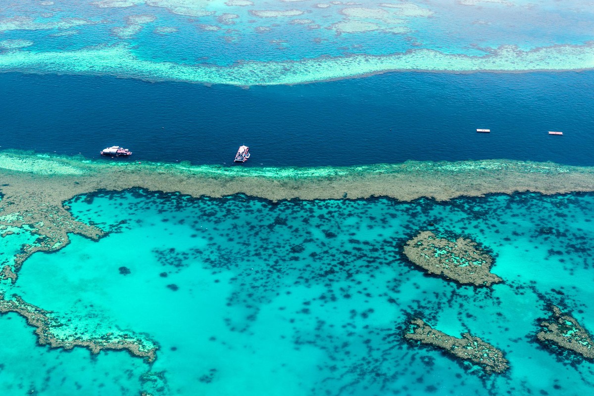 Aerial view of the Great Barrier Reef