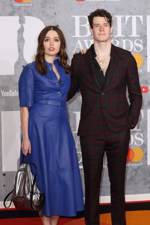 February 20, 2019 - London, United Kingdom - Aimee Lou Wood and Connor Swindells are seen on the red carpet during The BRIT Awards 2019 at The O2, Peninsula Square in London. London United Kingdom PUB ...