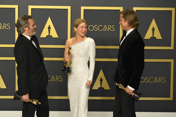 Oscar-Gewinner unter sich: Joaquin Phoenix, Renée Zellweger und Brad Pitt (v.l.)