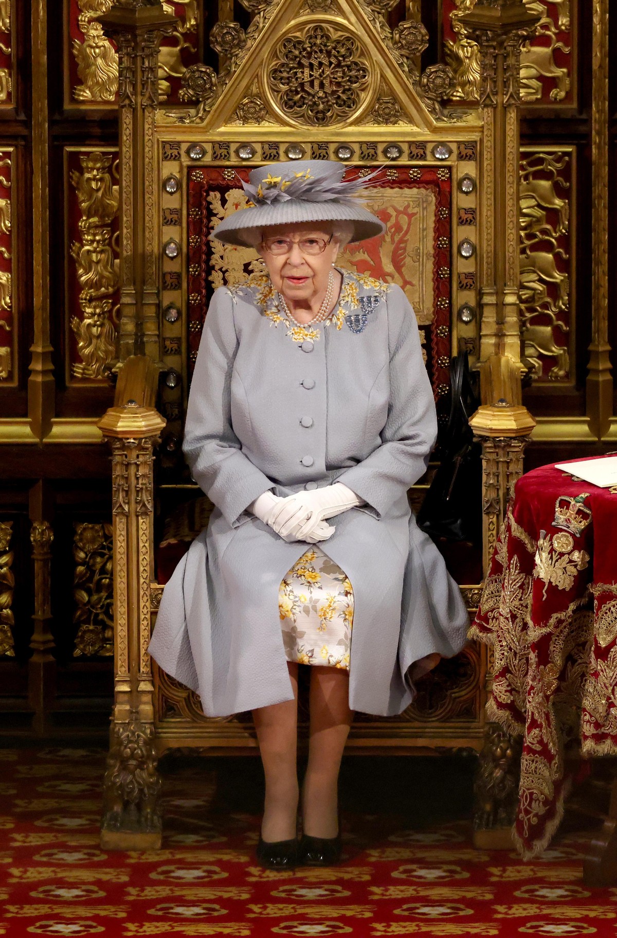 Queen to miss State Opening. File photo dated 11/05/21 of Queen Elizabeth II before she delivers a speech from the throne in House of Lords at the Palace of Westminster in London as she outlines the g ...