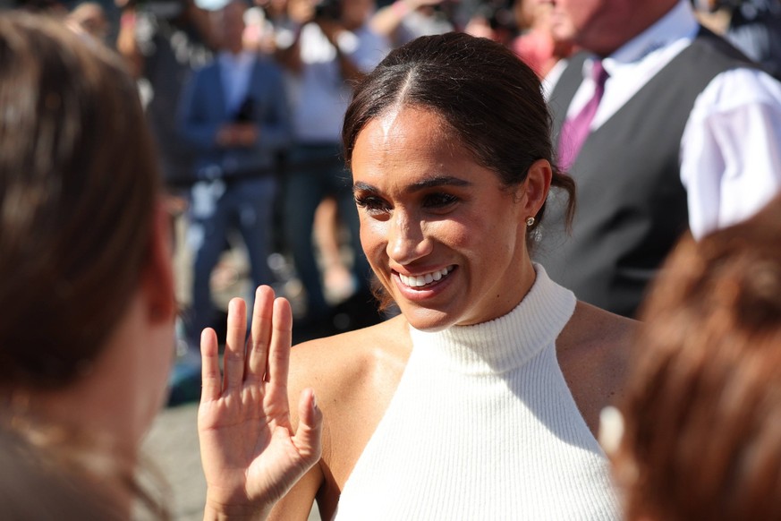 . 06/09/2022. Dusseldorf, Germany. Prince Harry and Meghan Markle, the Duke and Duchess of Sussex, at the Invictus Games one year to go event in Dusseldorf, Germany. PUBLICATIONxINxGERxSUIxAUTxHUNxONL ...