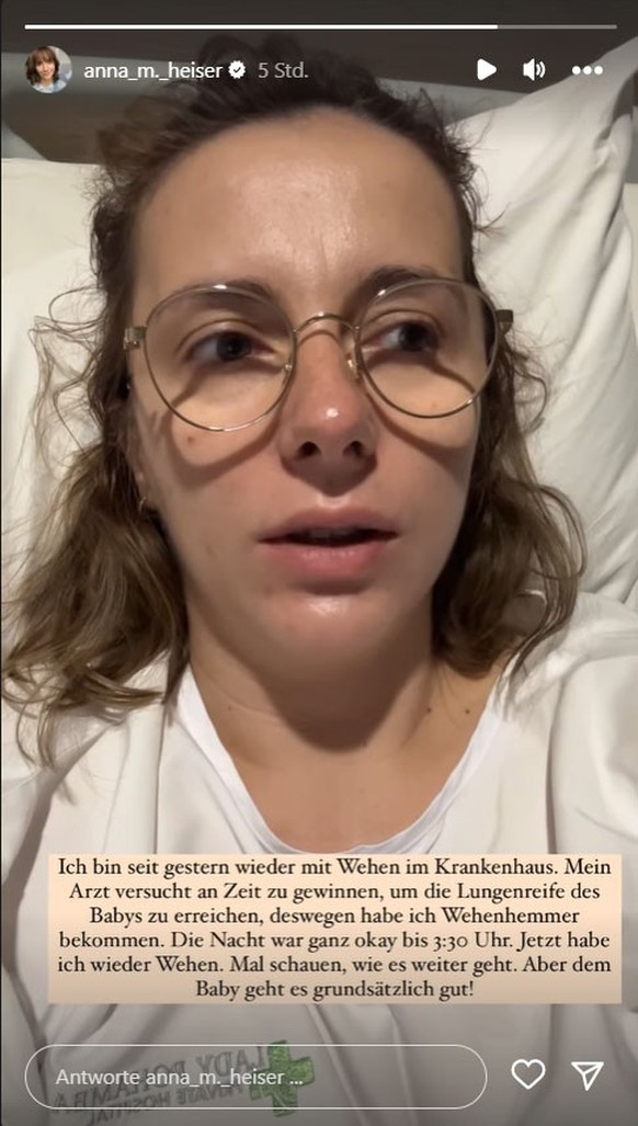 Anna Heiser meldet sich auf Instagram direkt aus dem Krankenhaus.