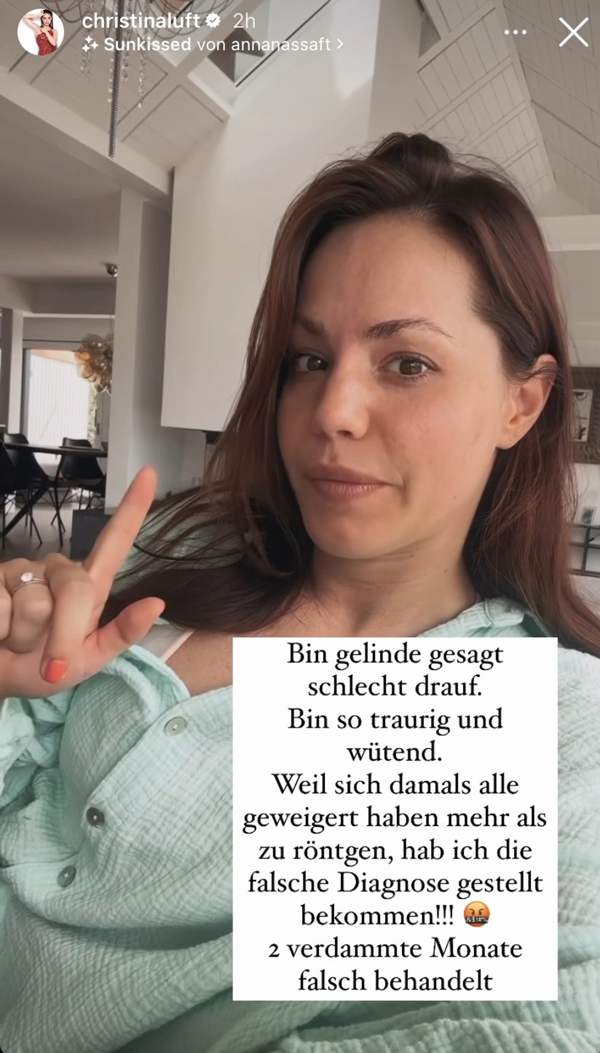 Christina Luft hat wieder einen gebrochenen Fuß.