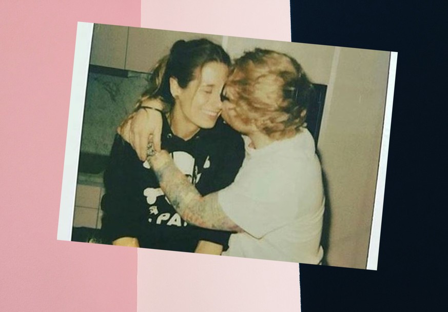 Der britische Popstar Ed Sheeran (r.) soll heimlich seine Jugendliebe Cherry Seaborn geheiratet haben.