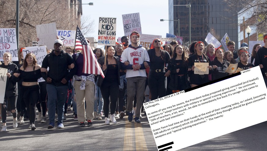 Wie Trumps Plan, Lehrern Waffen zu geben, an einer Highschool für Chaos sorgte
