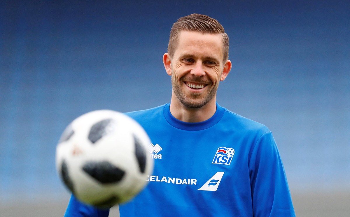 Soccer Football - World Cup 2018 - Iceland’s national soccer team training - Laugardalsvoellur stadium, Reykjavik, Iceland - June 1, 2018. Iceland&#039;s Gylfi Sigurdsson is seen during training. REUT ...